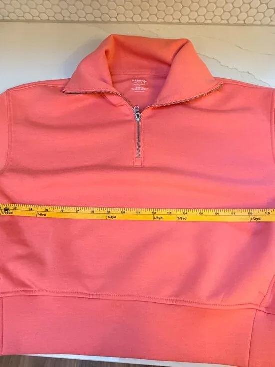 Old Navy Bounce Fleece Half-Zip Pullover Sweatshirt - XS - Coho Salmon / Coral - Picture 6 of 7